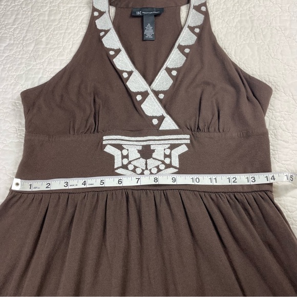 š5/$25 Inc International Concept Brown Embroidered Tribal Detail Dress Size M - Picture 11 of 12